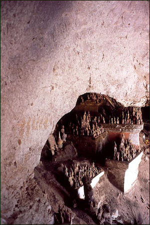 Tham Thing Cave, northern Laos, on the Mekong River